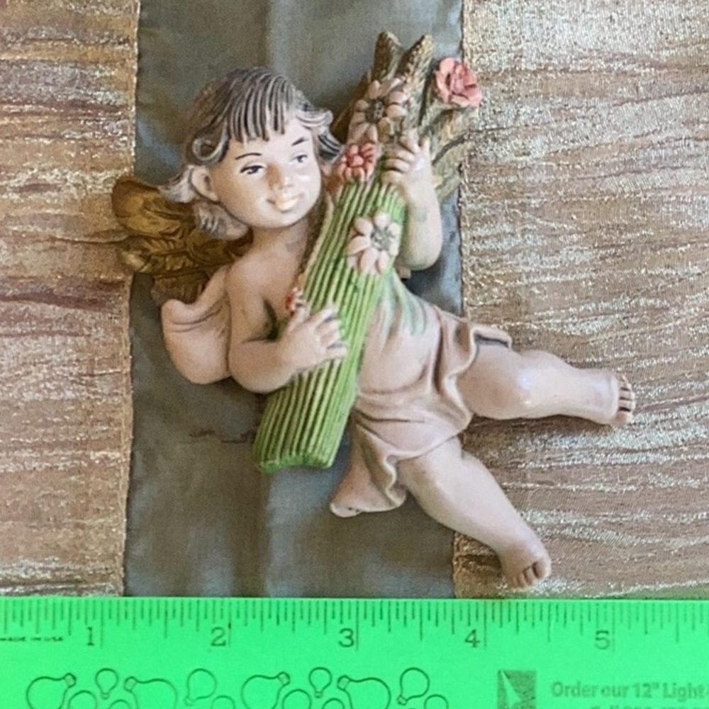 Fontanini Vintage Italy Angel w/ Wheat 🌾 Unique Colors Stamp 5024 Nativity Rare